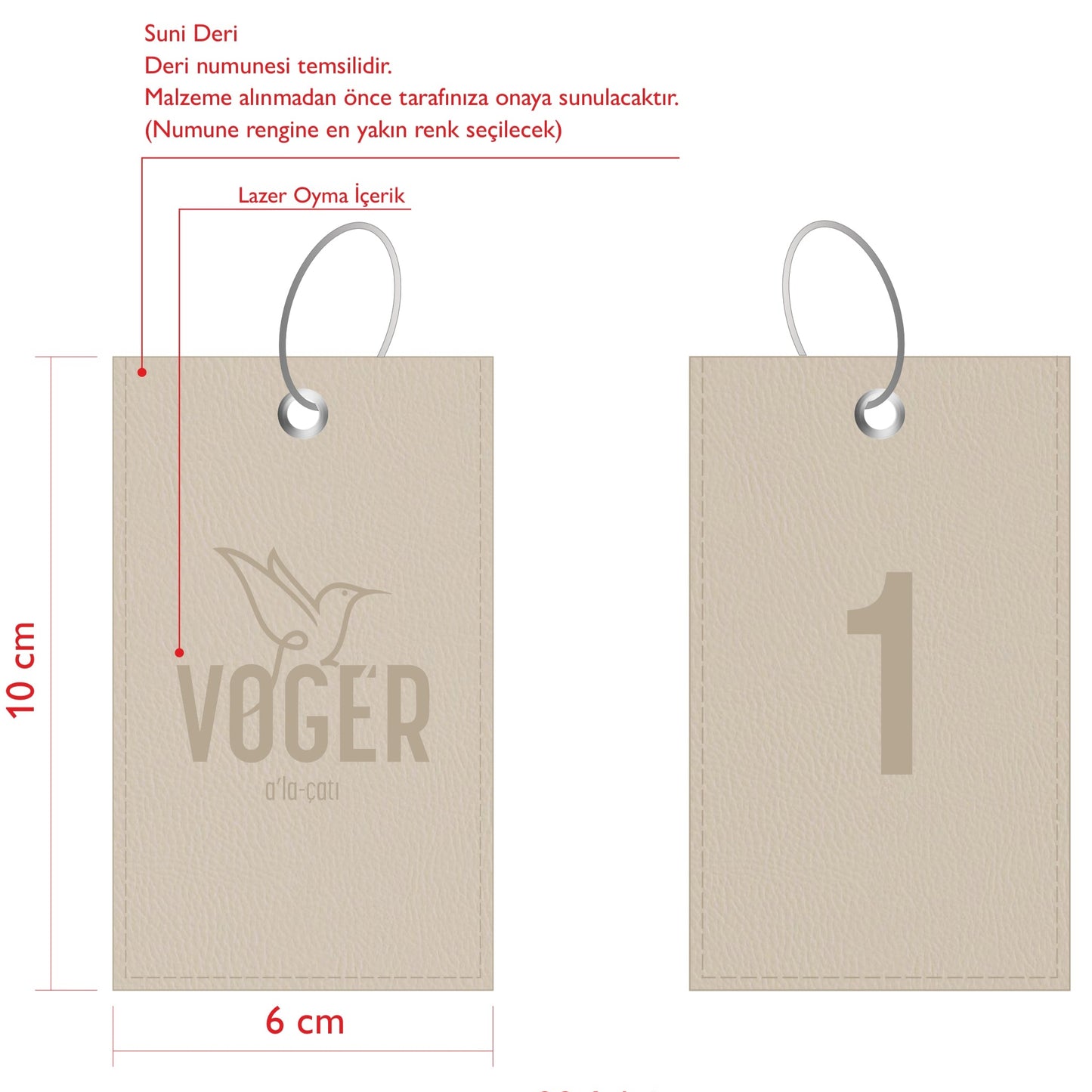 Özel Sipariş Deri Anahtarlık Voger Alaçatı-2