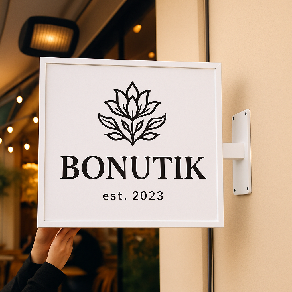 Çift Taraflı Dayanıklı Işıklı Mağaza Tabelası | Marka Logo Baskılı