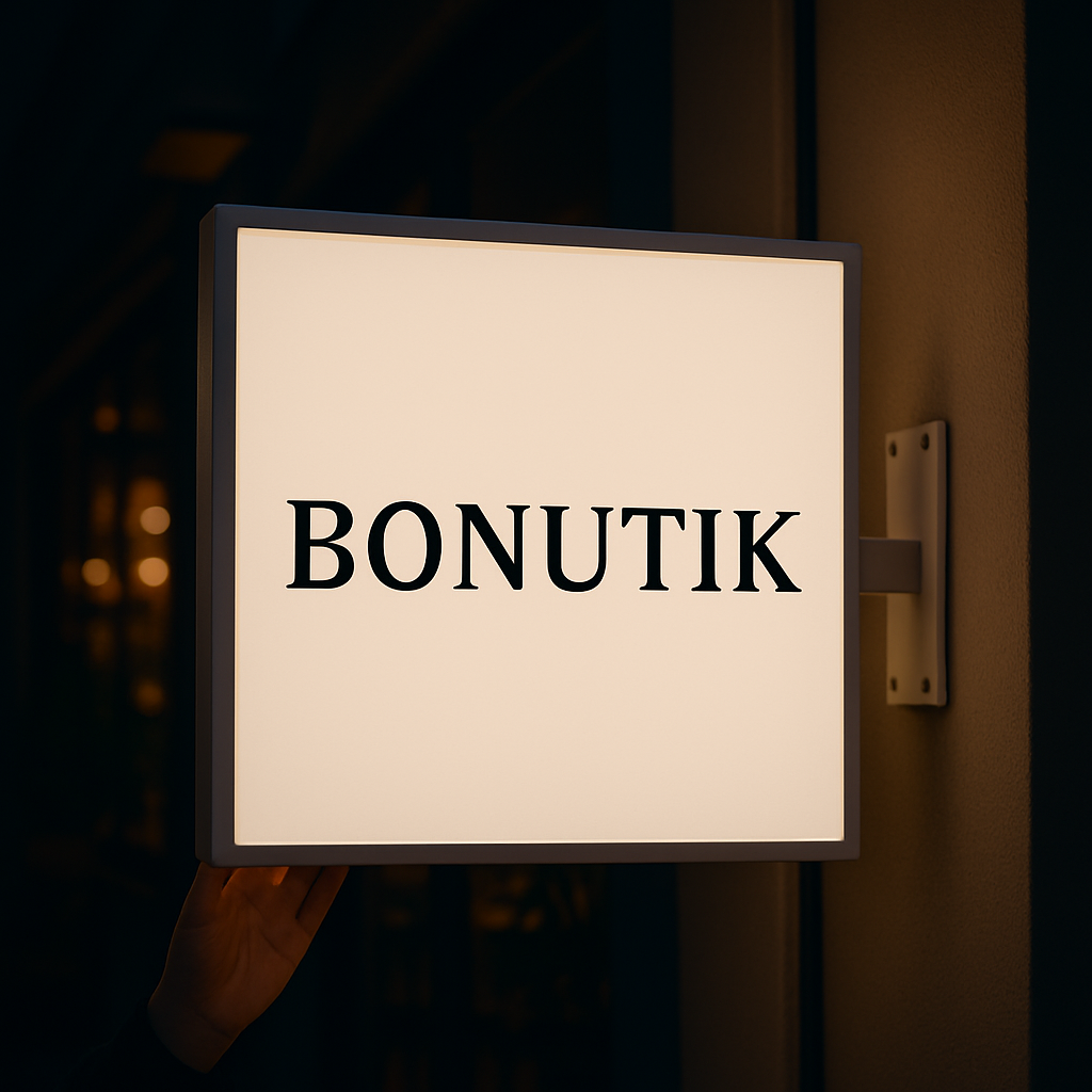 Çift Taraflı Dayanıklı Işıklı Mağaza Tabelası | Marka Logo Baskılı