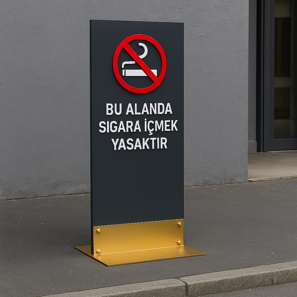 Uyarı İşareti Ayaklı Çift Taraflı | Metal Sigara İçilmez