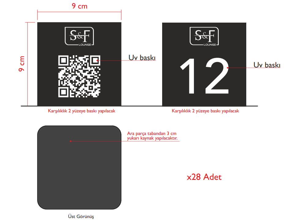 Özel Sipariş Masaüstü QR Kodlu Aksesuar