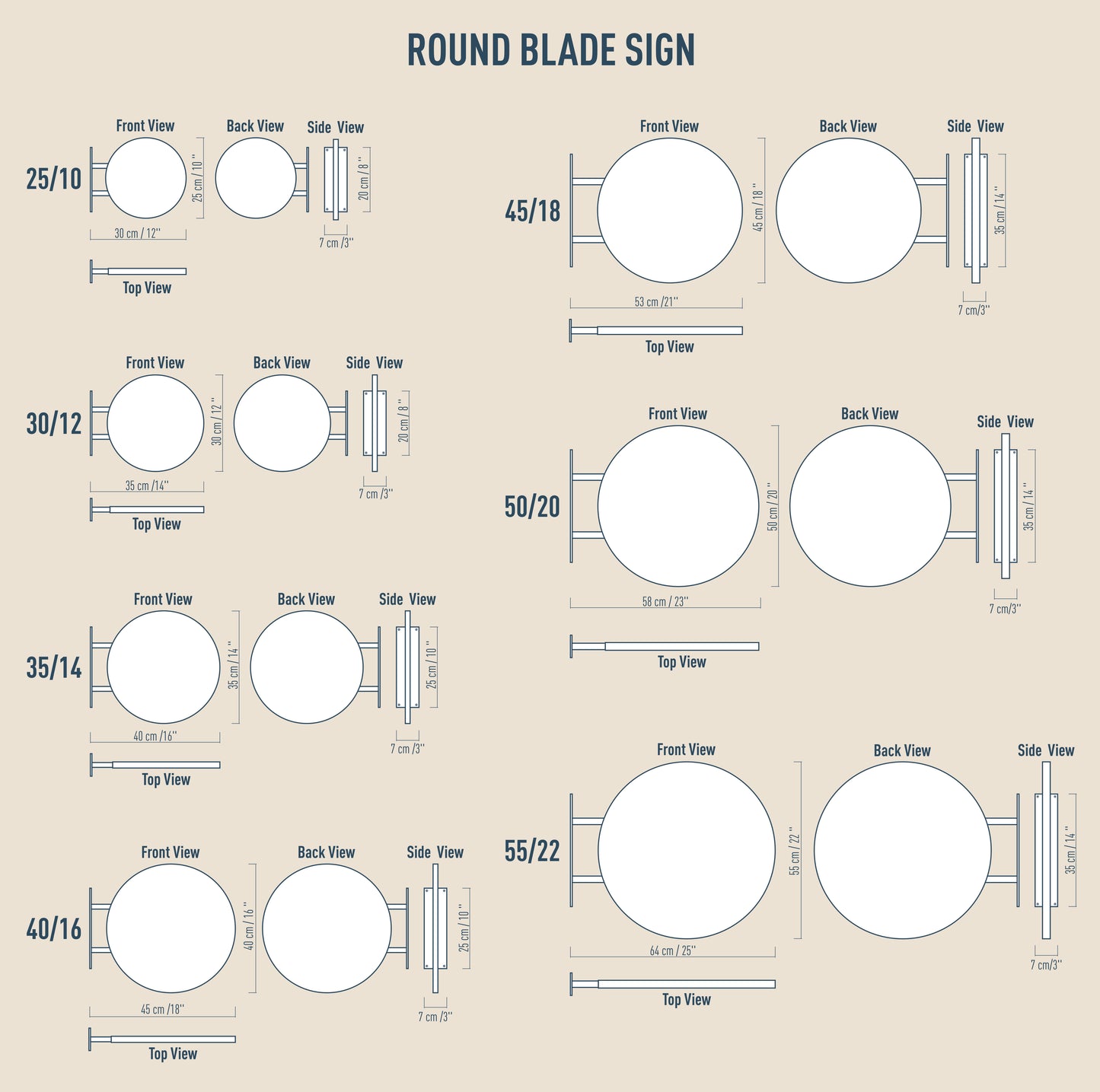 Çift Taraflı Dayanıklı Mağaza Tabelası Yuvarlak | Marka Logo Baskılı