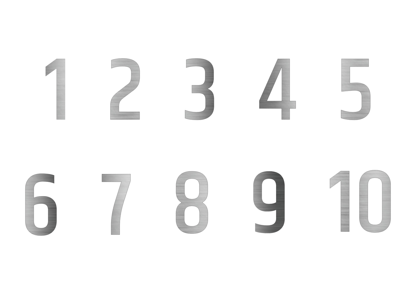 Duvara monte paslanmaz çelik kapı numarası 5’li set modern tasarım