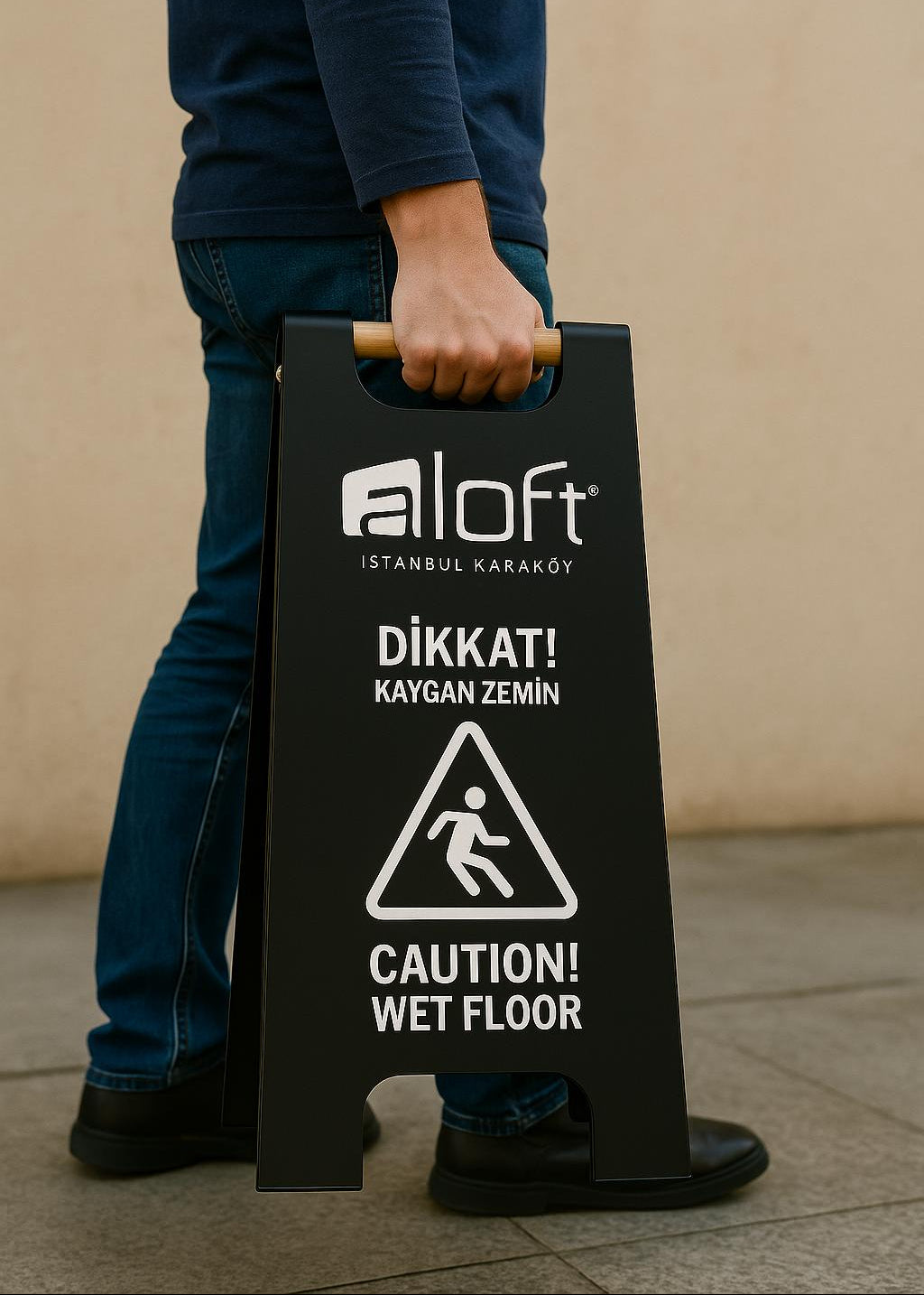 Temizlik sırasında kullanıma uygun uyarı tabelası