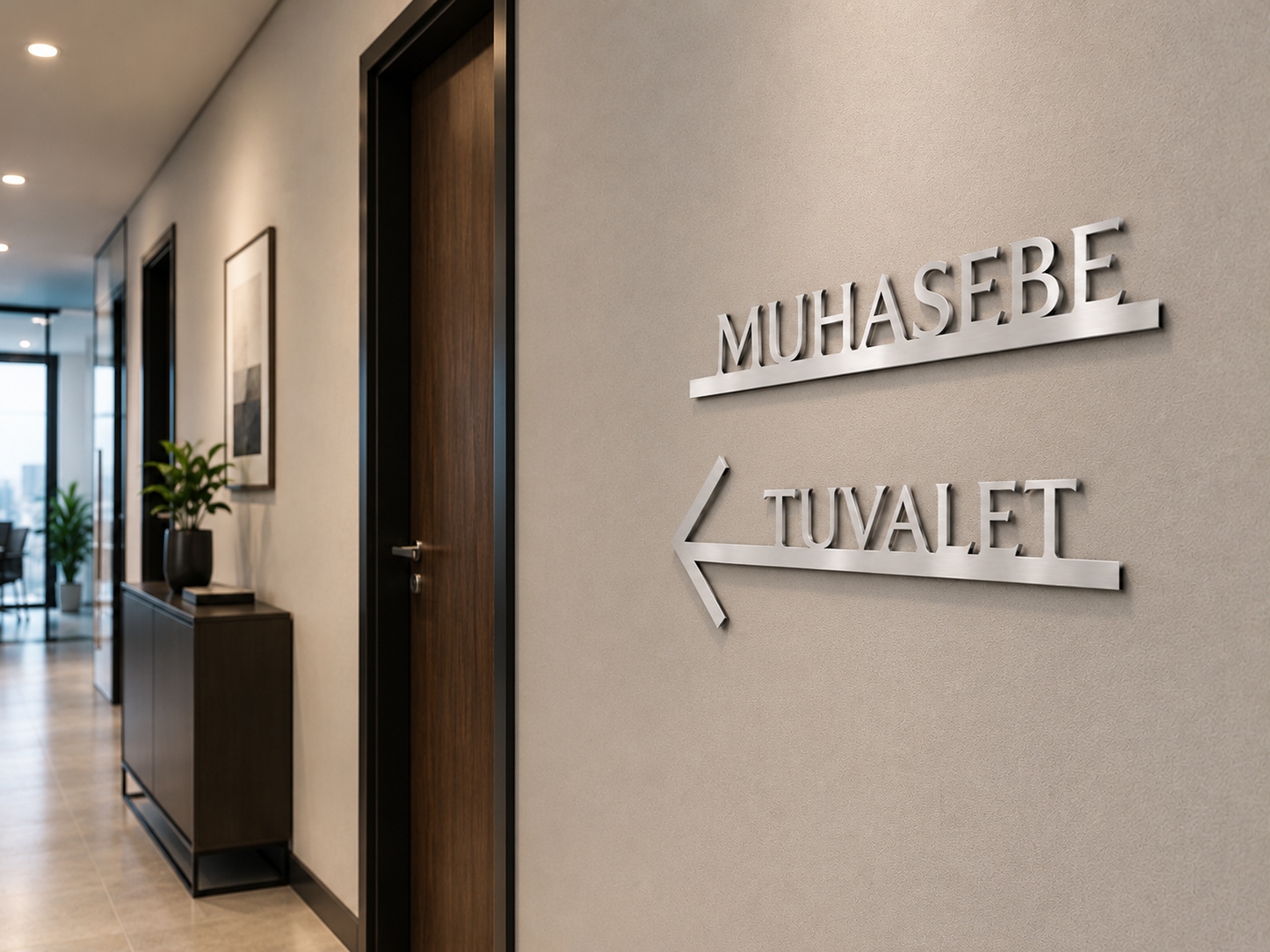 Metal Yönlendirme Tabelası | Ofis, WC ve Kapı Yönlendirme