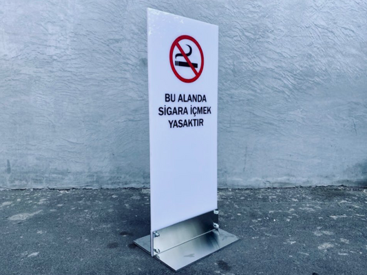 Uyarı İşareti Ayaklı Çift Taraflı | Metal Sigara İçilmez