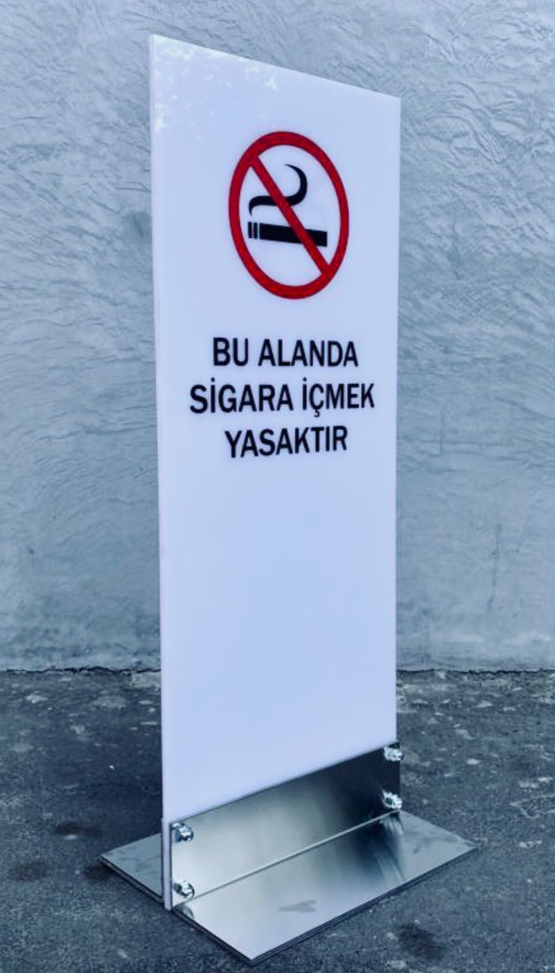 Uyarı İşareti Ayaklı Çift Taraflı | Metal Sigara İçilmez