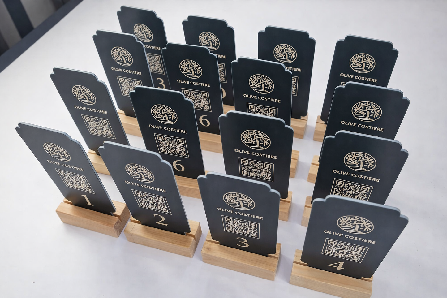 Dijital menü QR kod masa standı pleksi baskılı özel üretim