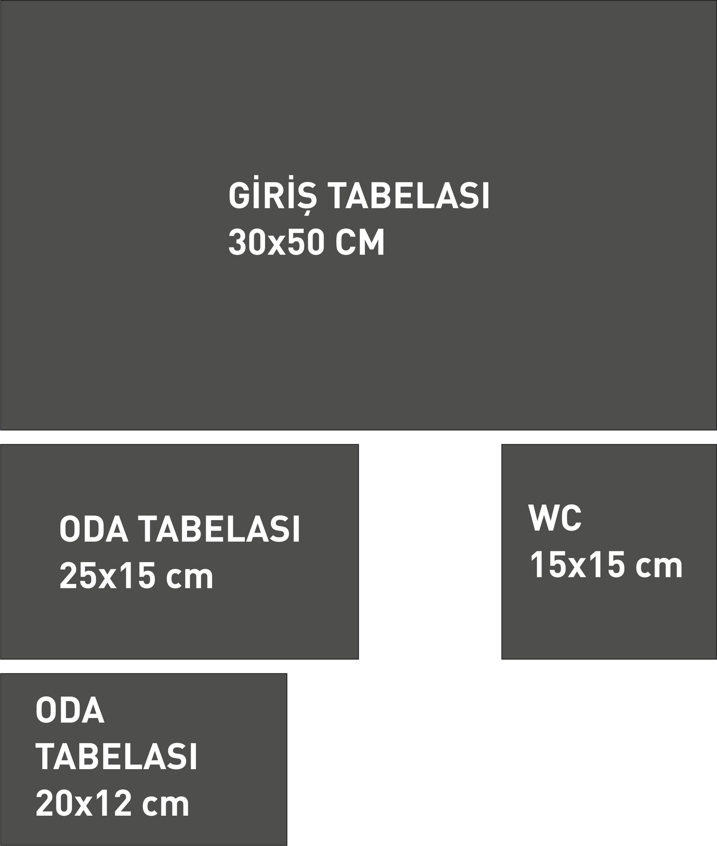 Profesyonel Klinik Yönlendirme Tabela Paketi – Giriş, Doktor Odası ve WC Levhaları