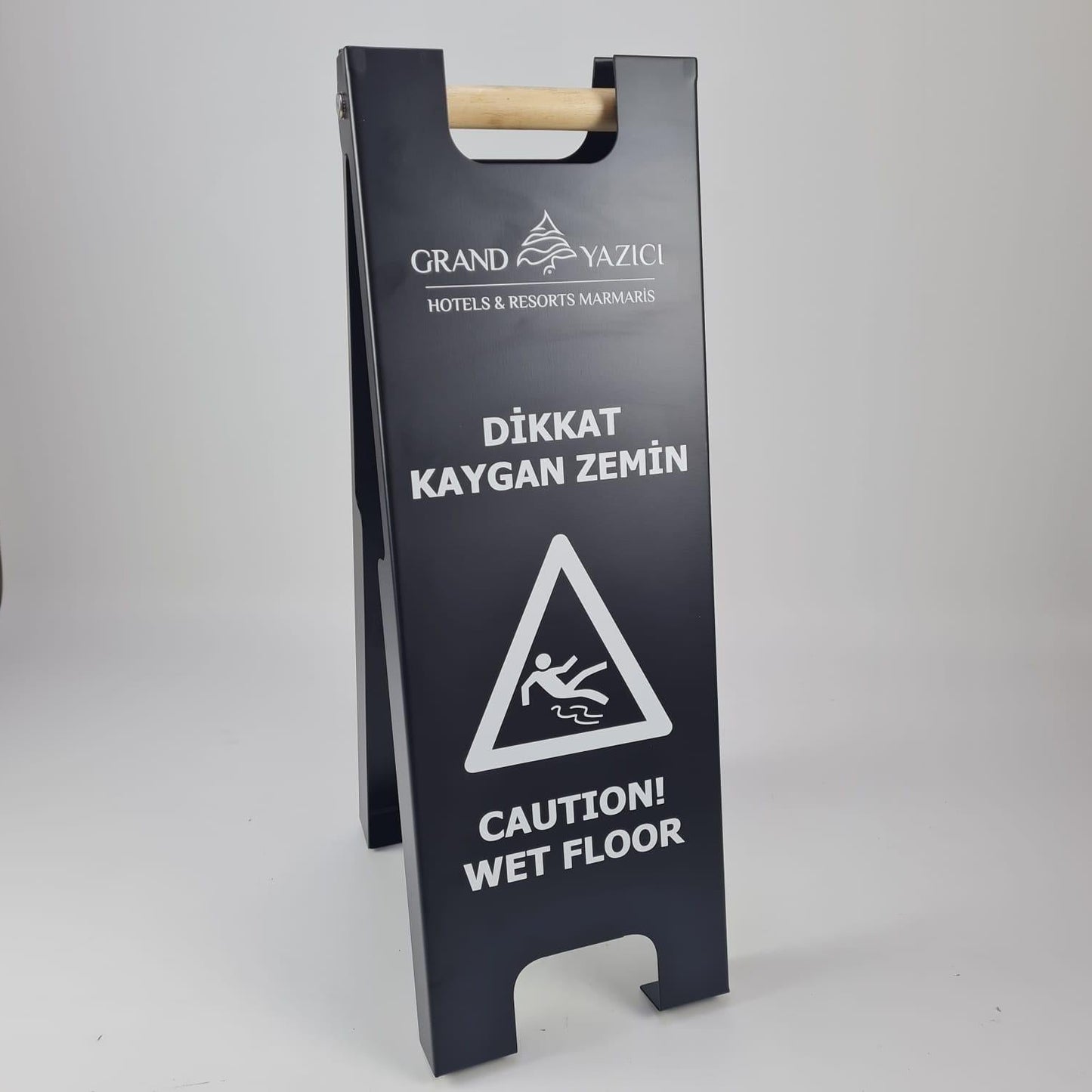 Katlanabilir metal kaygan zemin uyarı tabelası çift taraflı güvenlik levhası
