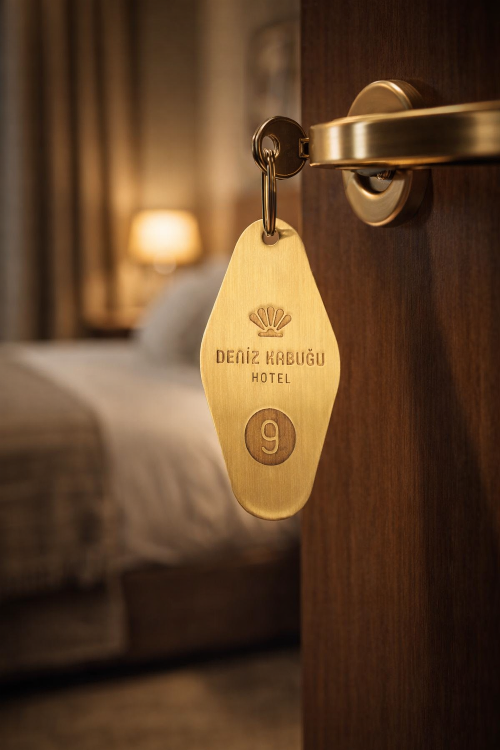 Butik oteller için tasarlanmış lüks pirinç metal oda anahtarı, kalıcı işleme tekniğiyle üretilmiş ağır ve dayanıklı model.