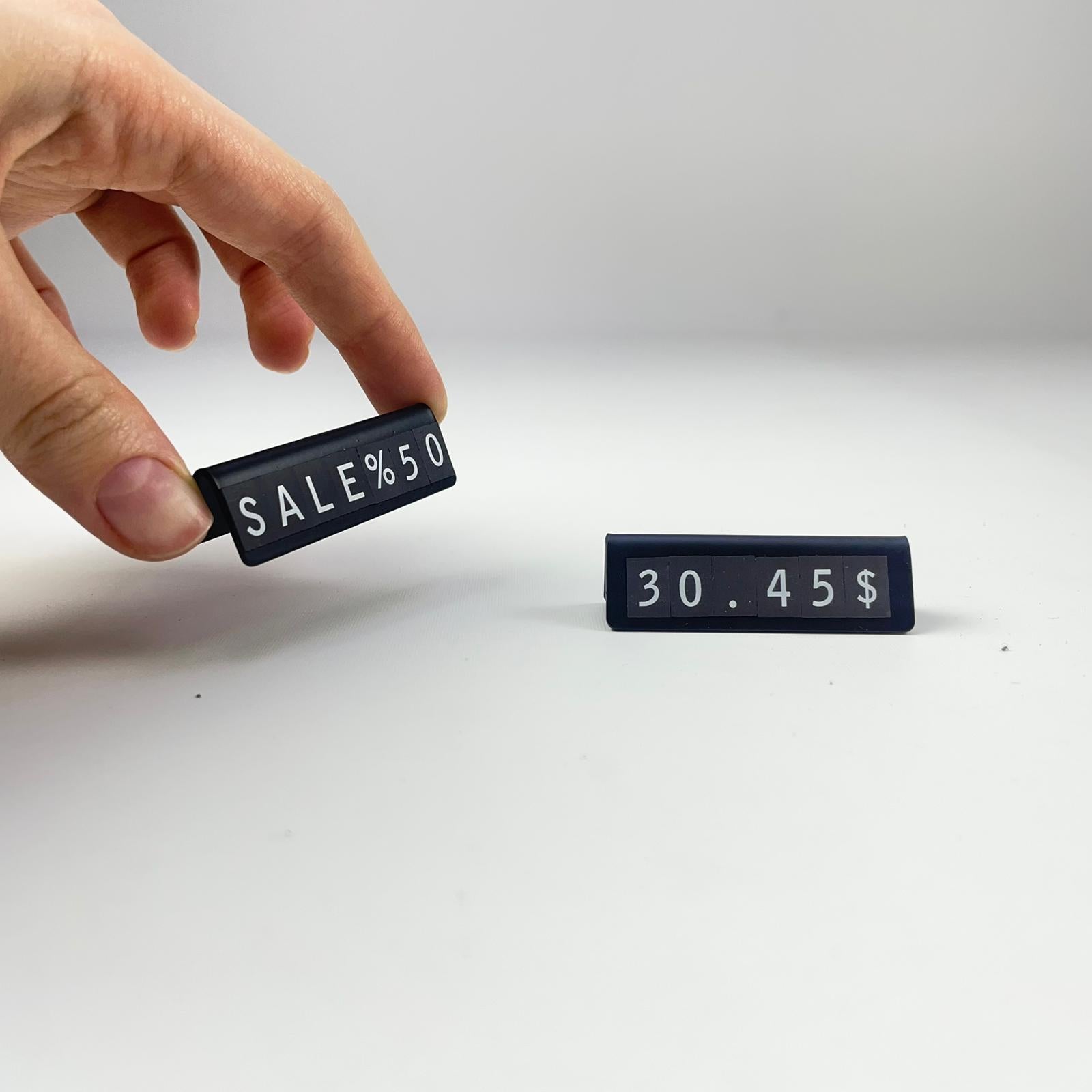 Raf önü fiyat etiketi olarak kullanılan mıknatıslı metal mini stand.