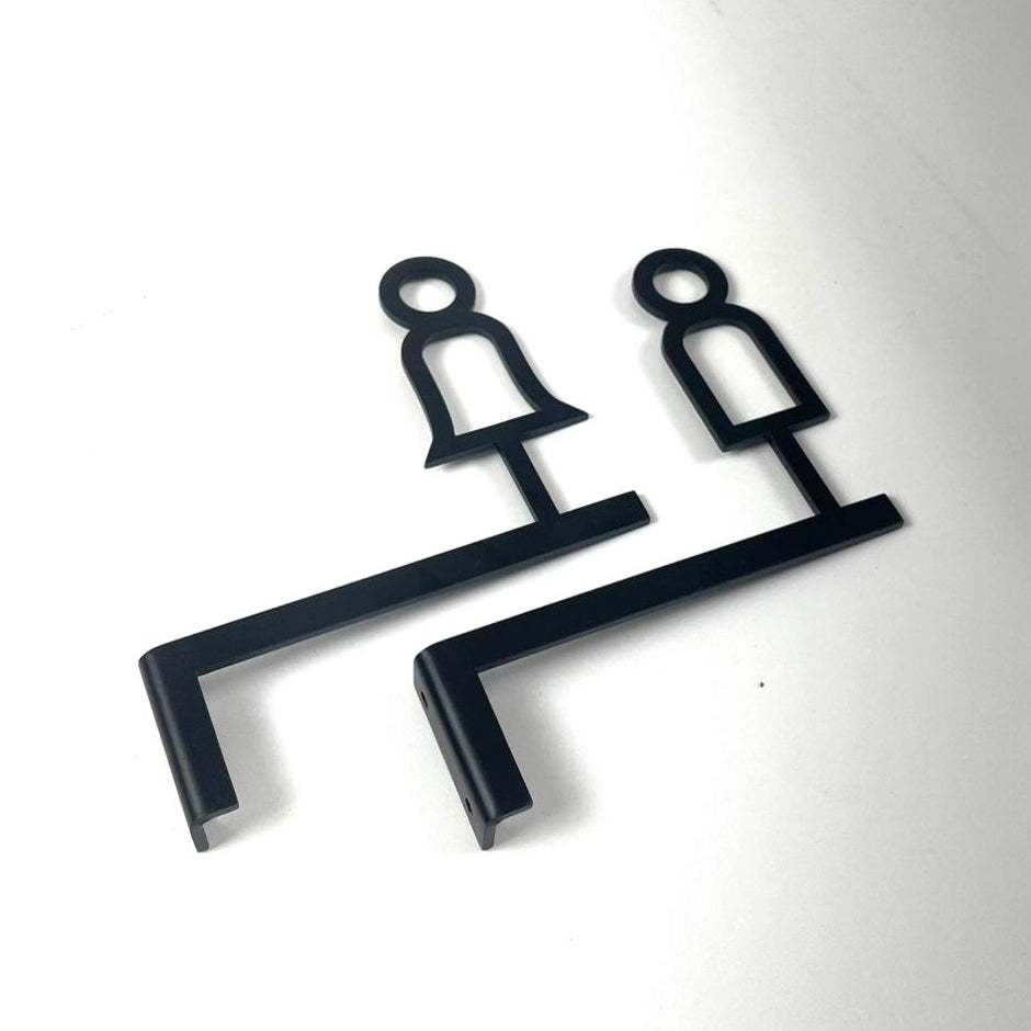 Modern tasarıma sahip metal WC yön tabelası