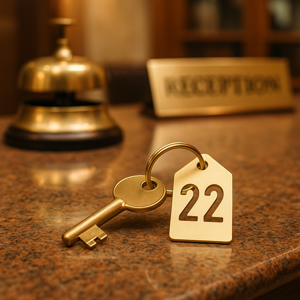 Otel anahtar numarası için gold metal anahtarlık etiketi