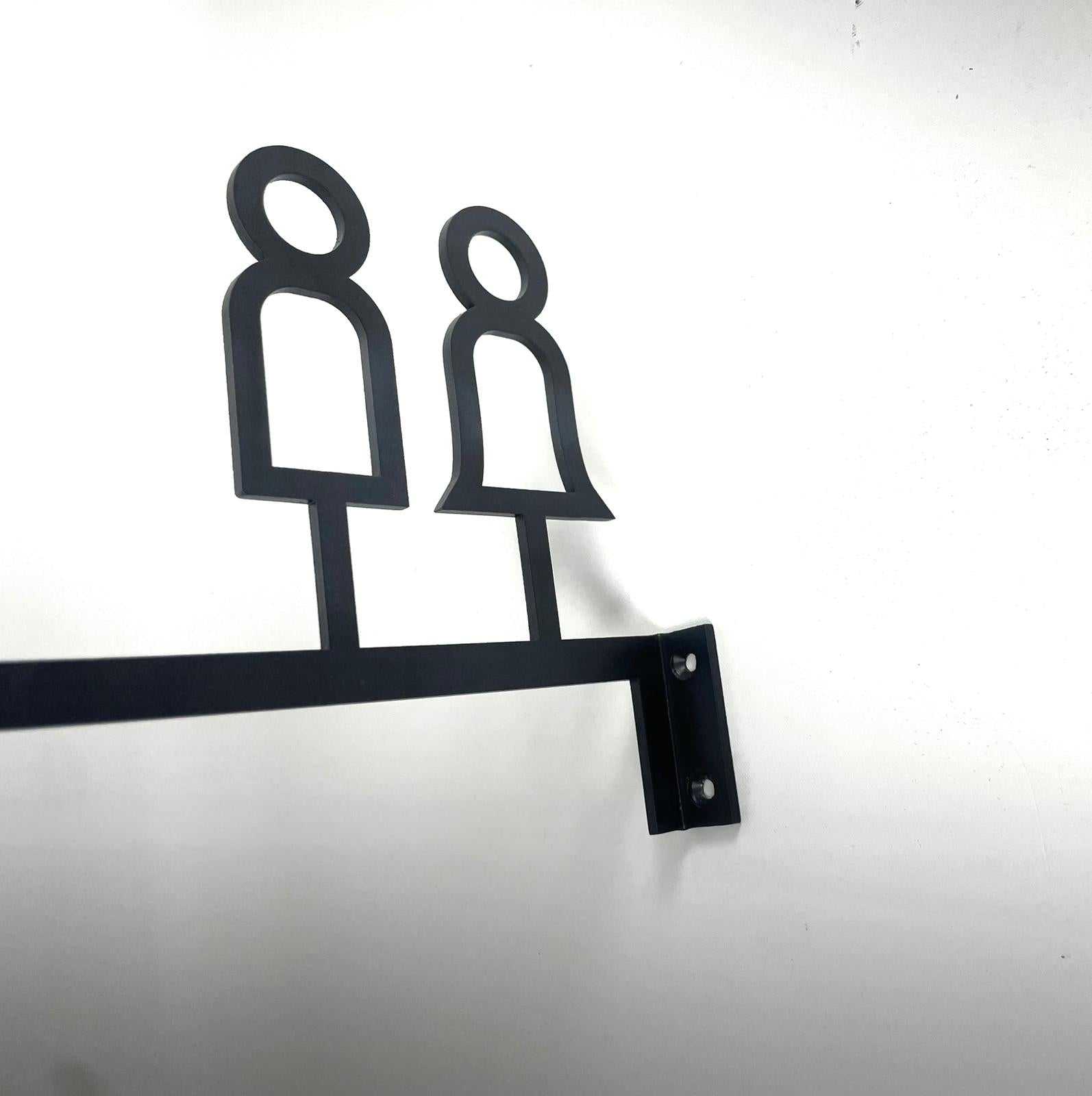 Otel iç mekan için modern metal WC yön işareti