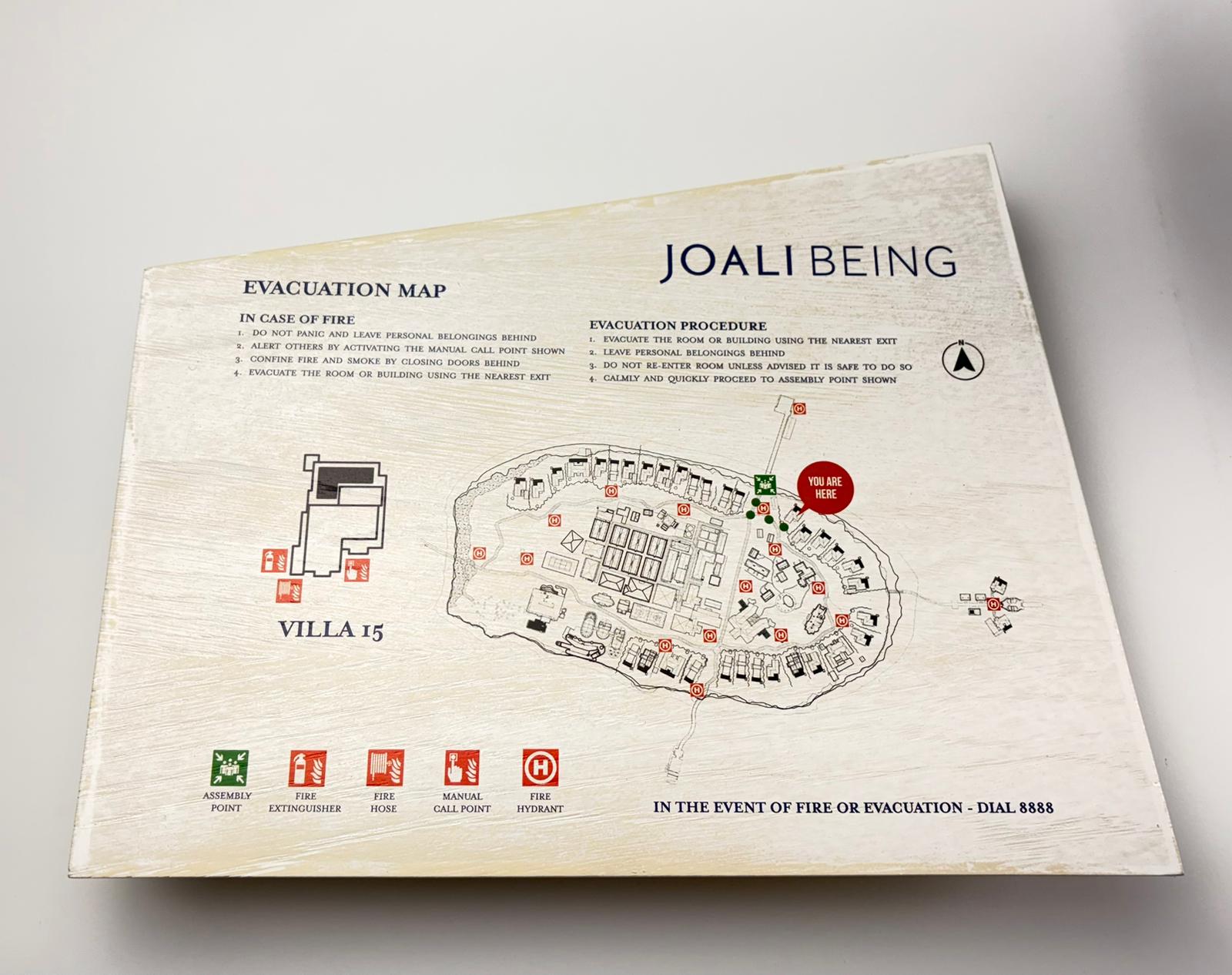 Misafir güvenliği için hazırlanan otel odası yangın tahliye haritası