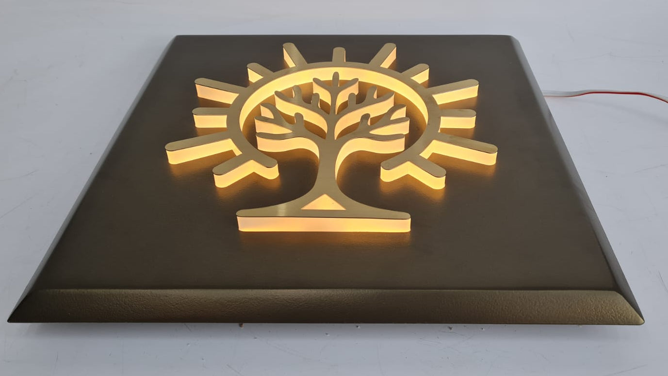 Logo ve proje adına göre kişiselleştirilebilen ışıklı giriş tabelası