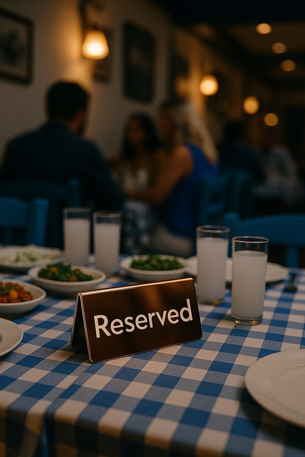 Paslanmaz çelik rose bronz rezerve levhası, fine dining restoranlar ve VIP masa rezervasyonları için premium masa üstü tabela.