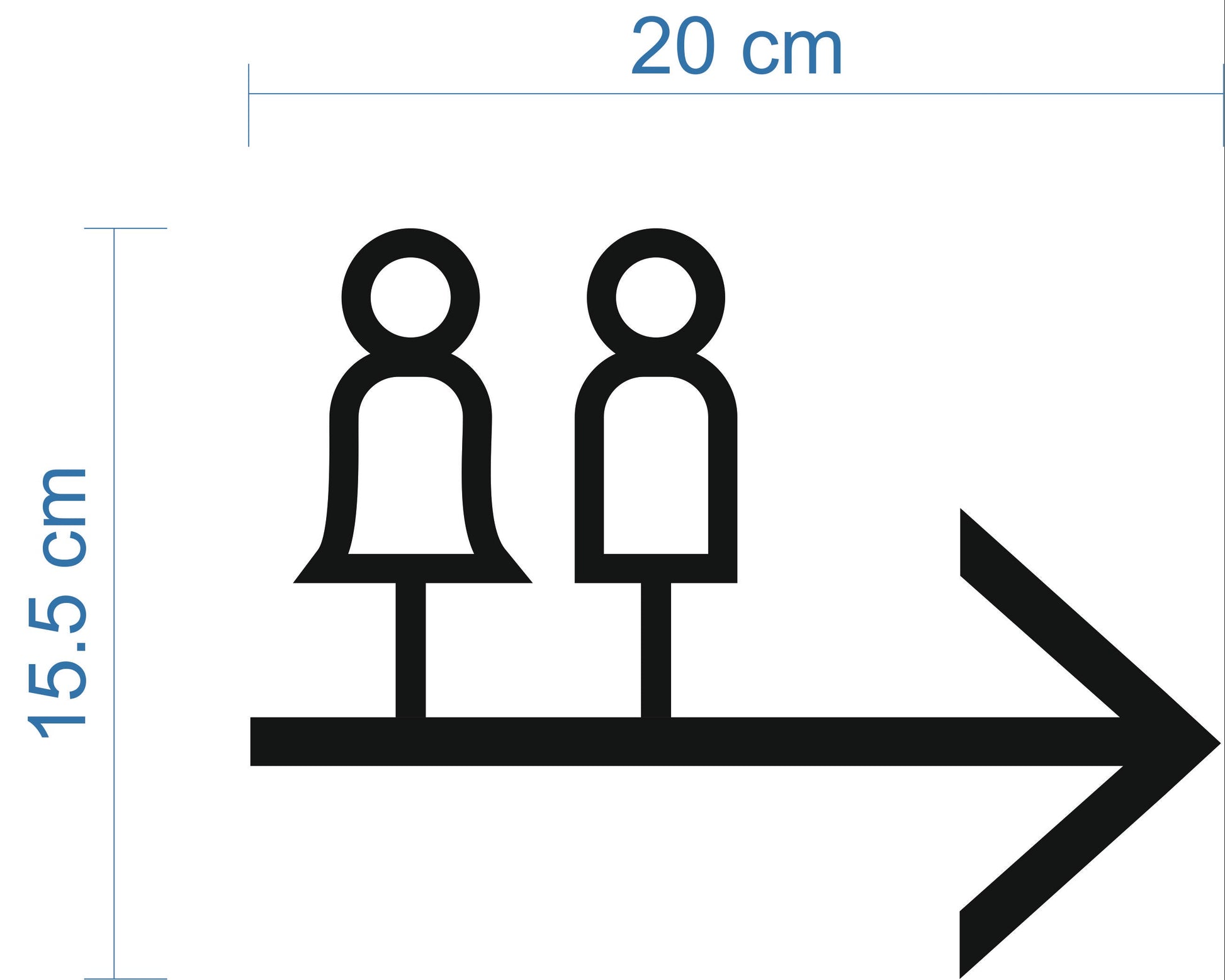Restoran için şık ve dayanıklı metal WC tabelası